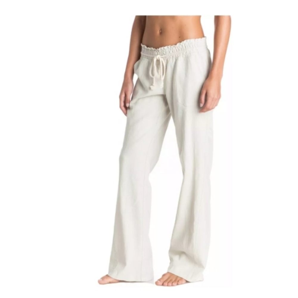 Roxy board riders pants tan linen blend